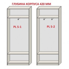 Шкаф распашной серия «ЗЕВС» (PL3/С1/PL2) Серый камень/Небраска натуральный в Карталах - kartaly.ok-mebel.com | фото 8