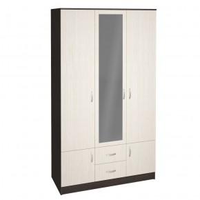 Шкаф Ронда ШК-3 с зеркалом (Венге/Беленый дуб) в Карталах - kartaly.ok-mebel.com | фото