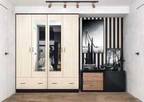 Шкаф Ронда ШК-4 с зеркалом (венге/беленый дуб) в Карталах - kartaly.ok-mebel.com | фото 3