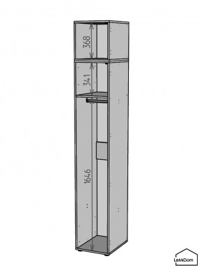 Шкаф с антресолью Linnea MHR-1A-1 2450х400х510 (ДВ-М 11.1.25) в Карталах - kartaly.ok-mebel.com | фото 3
