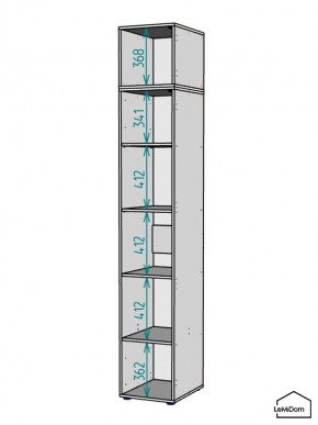 Шкаф с антресолью Linnea MHR-1A-2 2450х400х510 (ДВ-М 11.1.25) в Карталах - kartaly.ok-mebel.com | фото 3