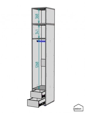 Шкаф с антресолью Linnea MHR-1A-3 2450х400х510 (ДВ-М 11.1.25) в Карталах - kartaly.ok-mebel.com | фото 3