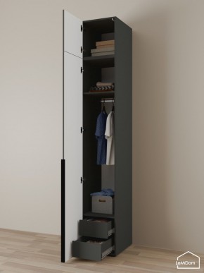 Шкаф с антресолью Linnea MHR-1A-3 2450х400х510 (Графит-М 11.1.25) в Карталах - kartaly.ok-mebel.com | фото 5