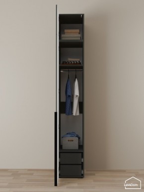 Шкаф с антресолью Linnea MHR-1A-3 2450х400х510 (Графит-М 11.1.25) в Карталах - kartaly.ok-mebel.com | фото 6