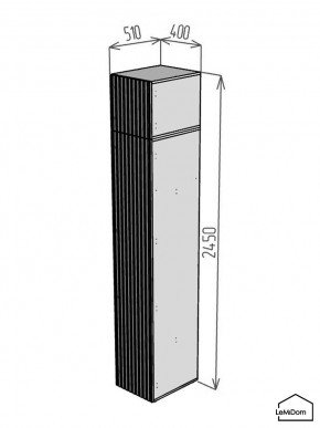 Шкаф с антресолью Linnea MHR-1A-4 2450х400х510 (ДВ-М 11.1.25) в Карталах - kartaly.ok-mebel.com | фото 2