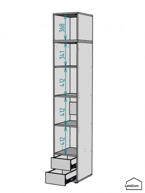 Шкаф с антресолью Linnea MHR-1A-4 2450х400х510 (Графит-М 11.1.25) в Карталах - kartaly.ok-mebel.com | фото 3