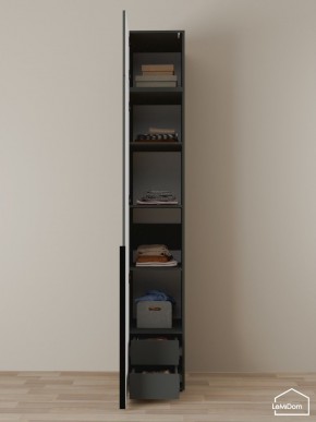 Шкаф с антресолью Linnea MHR-1A-4 2450х400х510 (Графит-М 11.1.25) в Карталах - kartaly.ok-mebel.com | фото 4