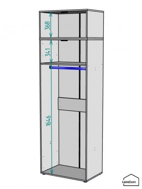 Шкаф с антресолью Linnea MHR-2A-1 2450х800х510 (Графит-М 11.1.25) в Карталах - kartaly.ok-mebel.com | фото 3