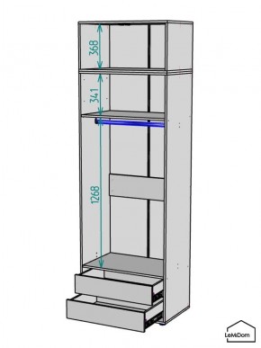 Шкаф с антресолью Linnea MHR-2A-3 2450х800х510 (ДВ-М 11.1.25) в Карталах - kartaly.ok-mebel.com | фото 3