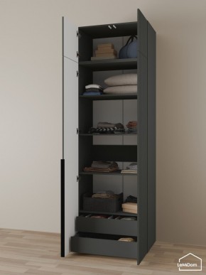 Шкаф с антресолью Linnea MHR-2A-3 2450х800х510 (Графит-М 11.1.25) в Карталах - kartaly.ok-mebel.com | фото 6