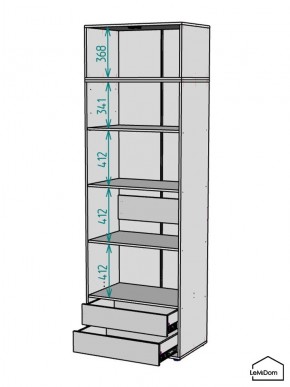 Шкаф с антресолью Linnea MHR-2A-4 2450х800х510 (Графит-М 11.1.25) в Карталах - kartaly.ok-mebel.com | фото 3