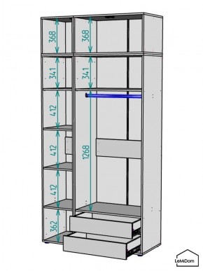 Шкаф с антресолью Linnea MHR-3POA-2 2450х1200х510 (Белый-М 11.1.1) в Карталах - kartaly.ok-mebel.com | фото 3