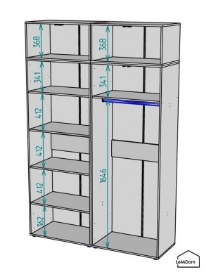 Шкаф с антресолью Linnea MHR-4A-1 2450х1600х510 (Графит-М 11.1.25) в Карталах - kartaly.ok-mebel.com | фото 3