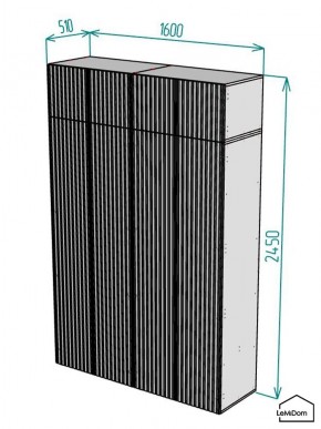 Шкаф с антресолью Linnea MHR-4POA-1 2450х1600х510 (Белый-М 11.1.2) в Карталах - kartaly.ok-mebel.com | фото 2