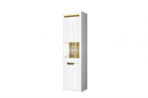 Шкаф с витриной 1V1D P, TORINO, цвет белый/Дуб наварра в Карталах - kartaly.ok-mebel.com | фото