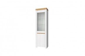 Шкаф с витриной  1V1D, TAURUS, цвет белый/дуб вотан в Карталах - kartaly.ok-mebel.com | фото 1