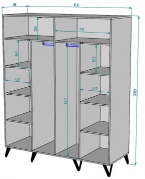 Шкаф с зеркалом Дельта H147_M в Карталах - kartaly.ok-mebel.com | фото 2