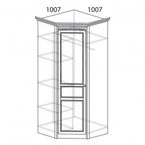 Шкаф угловой №183 "Лючия" Фасад глухой (Угол 1007*1007) Дуб оксфорд серый в Карталах - kartaly.ok-mebel.com | фото 2