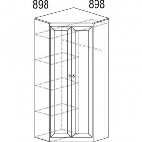 Шкаф угловой №606 Инна (угол 898*898) Денвер темный в Карталах - kartaly.ok-mebel.com | фото 3
