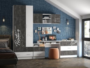 ВЕГА NEW Позитив Шкаф (Бетон темный/белый) в Карталах - kartaly.ok-mebel.com | фото 3