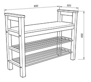 Скамья 85 Кантри для обуви, массив сосны, цвет белый в Карталах - kartaly.ok-mebel.com | фото 3