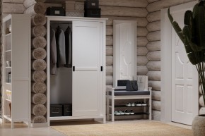Скамья 85 Кантри для обуви, массив сосны, цвет белый в Карталах - kartaly.ok-mebel.com | фото 4