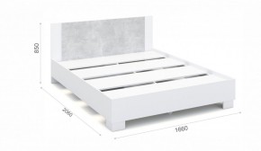Спальня Аврора Кровать 160 со встроенным основанием под матрас Белый/Ателье светлый в Карталах - kartaly.ok-mebel.com | фото