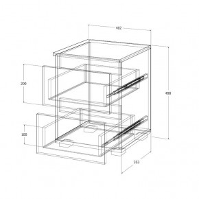 Спальный гарнитур Лиана (Дуб Крафт Белый/Графит) в Карталах - kartaly.ok-mebel.com | фото 11