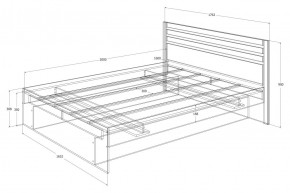 Спальный гарнитур Лиана (Дуб Крафт Белый/Графит) в Карталах - kartaly.ok-mebel.com | фото 5