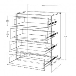 Спальный гарнитур Лиана (Дуб Крафт Белый/Графит) в Карталах - kartaly.ok-mebel.com | фото 8