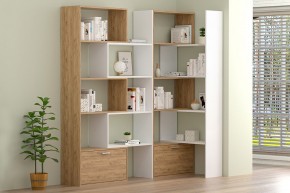Стеллаж раздвижной (ЛДСП дуб крафт золотой/белый) в Карталах - kartaly.ok-mebel.com | фото 2