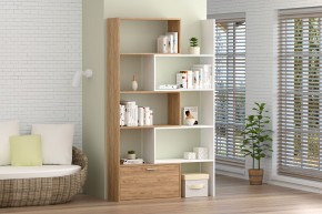 Стеллаж раздвижной (ЛДСП дуб крафт золотой/белый) в Карталах - kartaly.ok-mebel.com | фото 3