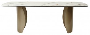 Стол BRONTE 220 KL-188 Контрастный мрамор матовый, итальянская керамика/ Шампань, ®DISAUR в Карталах - kartaly.ok-mebel.com | фото 2