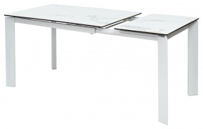 Стол CORNER 120 HIGH GLOSS STATUARIO керамика, стекло/ белый каркас, ®DISAUR в Карталах - kartaly.ok-mebel.com | фото 4