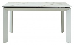 Стол CREMONA 180 KL-188 Контрастный мрамор матовый, итальянская керамика/ белый каркас, ®DISAUR в Карталах - kartaly.ok-mebel.com | фото 2