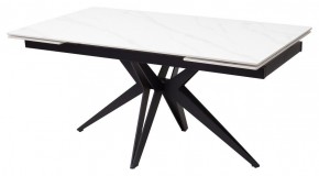 Стол FORIO 160 MATT WHITE MARBLE SOLID CERAMIC / BLACK, ®DISAUR в Карталах - kartaly.ok-mebel.com | фото