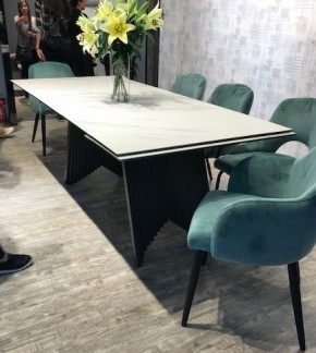Стол IVAR 180 MARBLES KL-99 Белый мрамор, итальянская керамика/серый, ®DISAUR в Карталах - kartaly.ok-mebel.com | фото 6