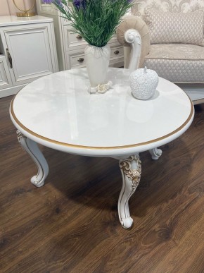 Стол журнальный круглый Натали (белый глянец) в Карталах - kartaly.ok-mebel.com | фото 3