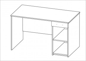 Стол КАСТОР письменный с одной тумбой и одним ящиком, цвет белый в Карталах - kartaly.ok-mebel.com | фото 2
