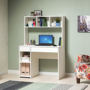 Стол компьютерный 12.77 F Комфорт (Белый РЕ шагрень) в Карталах - kartaly.ok-mebel.com | фото 2