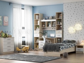 МАРТИНА Стол письменный (Белый глянец/дуб сонома) в Карталах - kartaly.ok-mebel.com | фото 2
