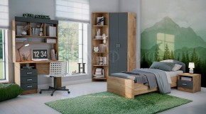 МАРТИНА Стол письменный (Графит/Дуб крафт) в Карталах - kartaly.ok-mebel.com | фото 2