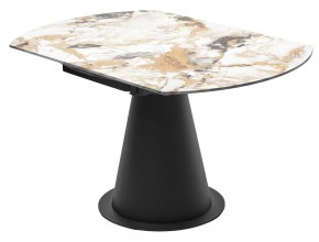 Стол TERAMO 135 GLOSS GRAND JADE SOLID CERAMIC, керамика, поворотн.механизм / Черный каркас, ®DISAUR в Карталах - kartaly.ok-mebel.com | фото 11