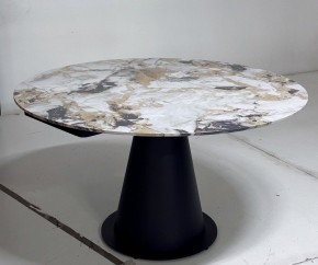 Стол TERAMO 135 GLOSS GRAND JADE SOLID CERAMIC, керамика, поворотн.механизм / Черный каркас, ®DISAUR в Карталах - kartaly.ok-mebel.com | фото 5