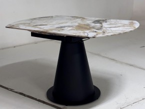 Стол TERAMO 135 GLOSS GRAND JADE SOLID CERAMIC, керамика, поворотн.механизм / Черный каркас, ®DISAUR в Карталах - kartaly.ok-mebel.com | фото 9