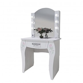 Стол туалетный Розалия №12 + ПОДСВЕТКА (лиственница белая, омела) в Карталах - kartaly.ok-mebel.com | фото 1