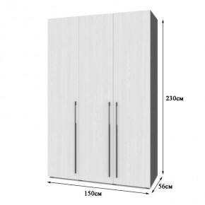 СТОУН С32 Шкаф 3-х створчатый (серый дуб/белый) в Карталах - kartaly.ok-mebel.com | фото 2