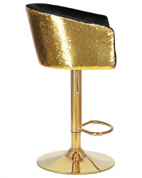 Стул барный DOBRIN DARCY GOLD SHINY, черный велюр с золотыми пайетками в Карталах - kartaly.ok-mebel.com | фото 3