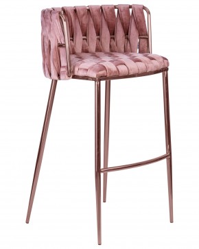 Стул барный DOBRIN EMMA ROSE GOLD, розовый велюр (VF-10) в Карталах - kartaly.ok-mebel.com | фото 2