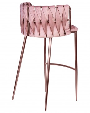Стул барный DOBRIN EMMA ROSE GOLD, розовый велюр (VF-10) в Карталах - kartaly.ok-mebel.com | фото 4